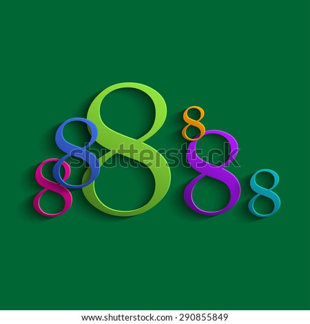 Colored abstract numbers eight