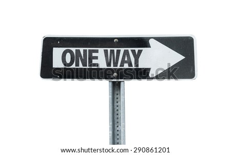 One Way direction sign isolated on white