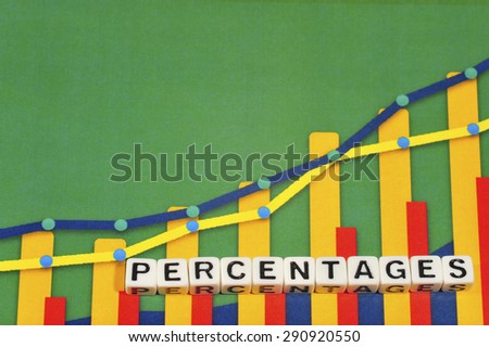 Business Term with Climbing Chart / Graph - Percentages