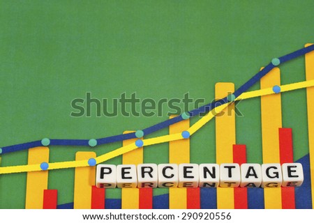 Business Term with Climbing Chart / Graph - Percentage