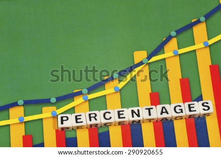 Business Term with Climbing Chart / Graph - Percentages