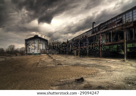 Abandoned Industrial Buildings Royalty-Free Stock Photo #29094247