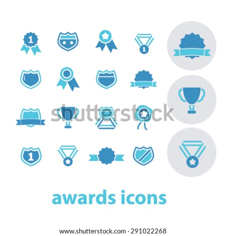 awards isolated icons, signs, illustrations for web, internet, mobile application, vector
