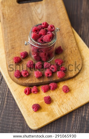 raspberries in a jar