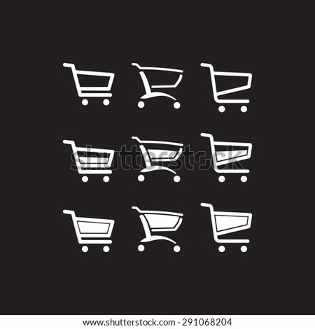 Shopping carts sign icon, vector illustration. Flat design style