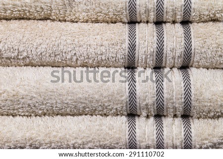 Row of brown towels