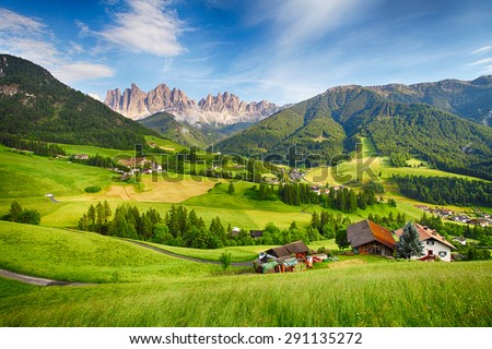 Dolomites alps, Mountain - Val di Funes Royalty-Free Stock Photo #291135272