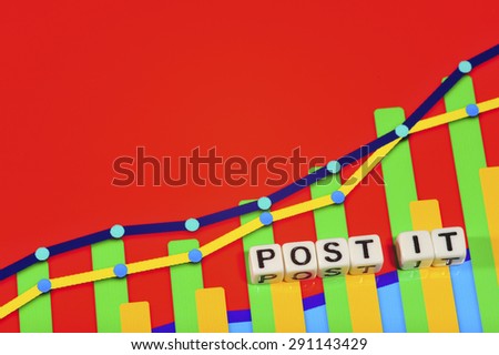 Business Term with Climbing Chart / Graph - Post It