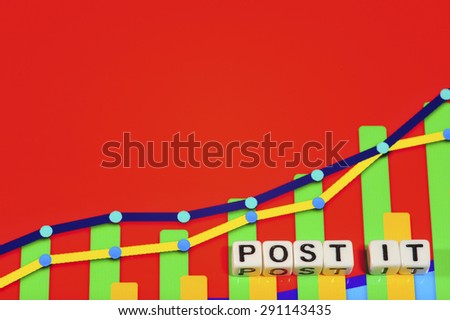 Business Term with Climbing Chart / Graph - Post It