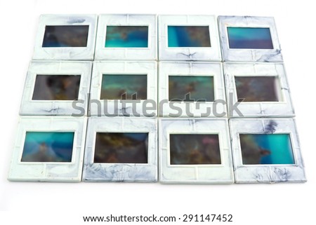 Slide frames isolated on white background
