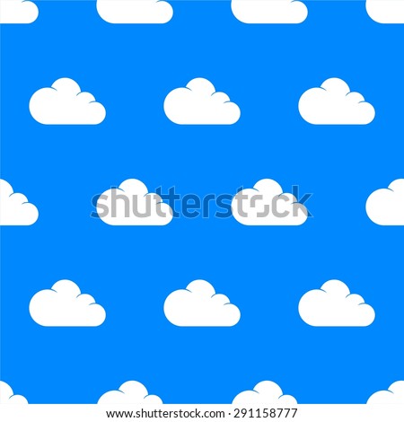Abstract vector clouds pattern on a blue background