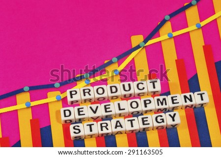 Business Term with Climbing Chart / Graph - Product Development Strategy