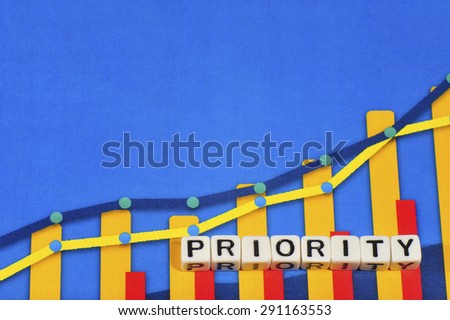 Business Term with Climbing Chart / Graph - Priority