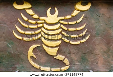 Scorpio sign of horoscope on the wall