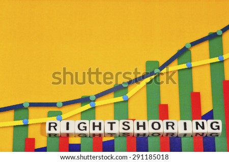 Business Term with Climbing Chart / Graph - Rightshoring