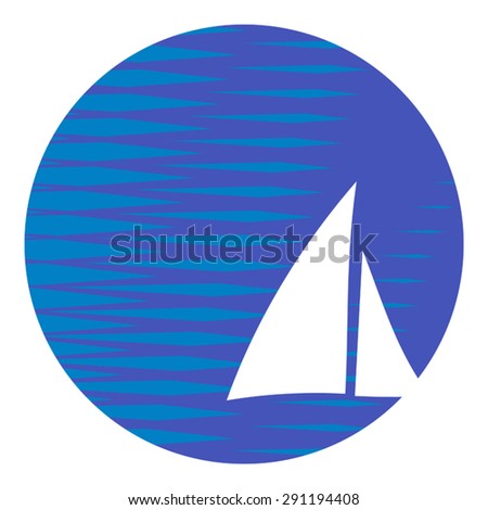Sail and waves. A design for logo, t-shirt, bag, illustration, ads etc.