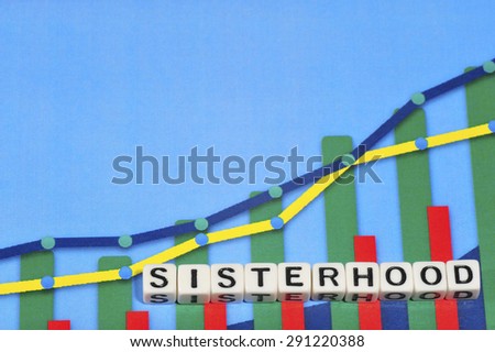 Business Term with Climbing Chart / Graph - Sisterhood