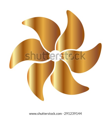 Gold propeller icon - Vector