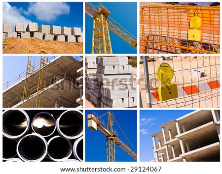 construction collage - high definition photo