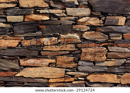 Background detail of an old schist wall