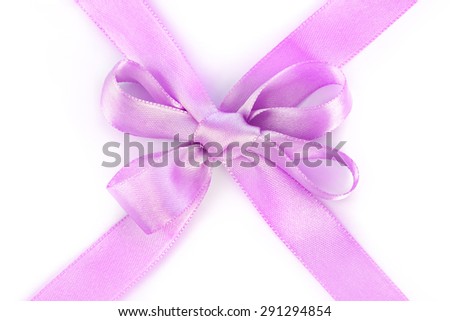 Bow and ribbon isolated on white background