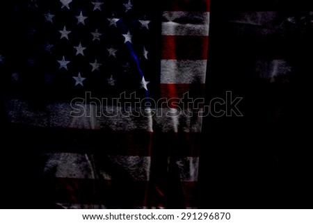 American flag  indepedence day 4 JULY blurred and blackbackground Filtered image processed dark vintage effect
