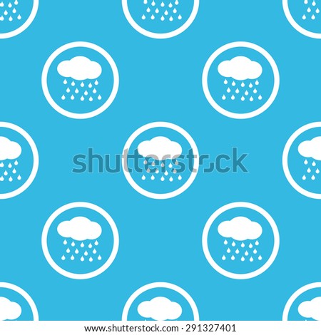 Image of cloud water drops and in circle, repeated on blue background