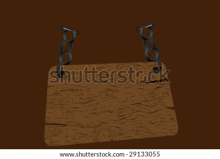 wooden tablet. Vector. Without mesh.