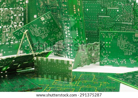 Abstract photography of different various PCBs