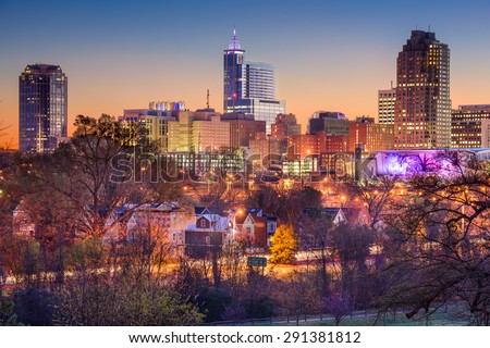 Raleigh, North Carolina, USA skyline. Royalty-Free Stock Photo #291381812