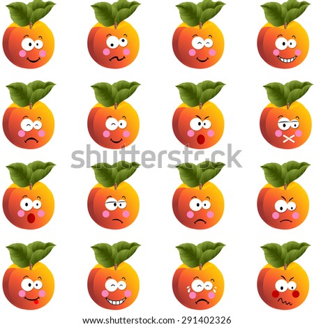 Peach with feature a different expression