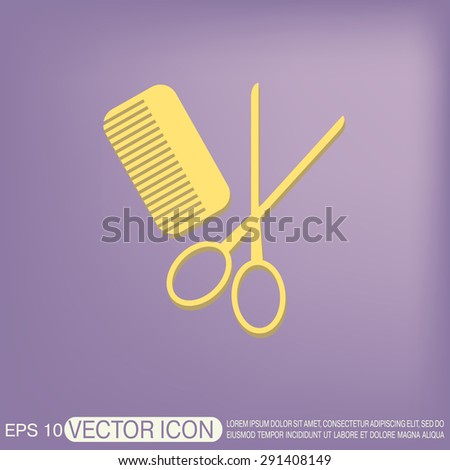comb and scissors. barbershop. symbol of hair and beauty salon