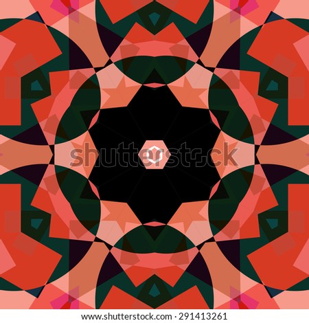 Vector seamless pattern backgroundgeometrical shapes and multiple color. Illustration with high contrast. Kaleidoscope backdrop. Modern banner design template, vector illustration. 