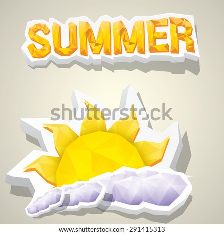 vector summer label. summer icon with sun.