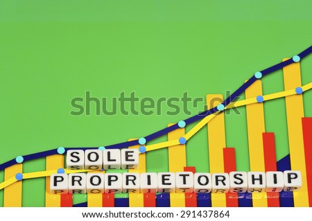 Business Term with Climbing Chart / Graph - Sole Proprietorship