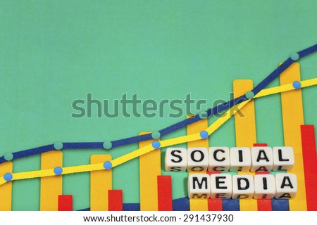 Business Term with Climbing Chart / Graph - Social Media