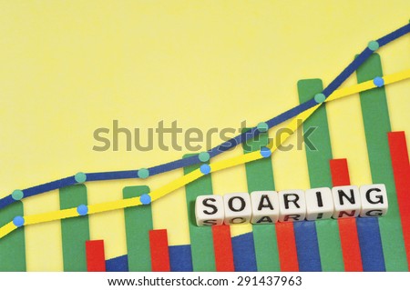 Business Term with Climbing Chart / Graph - Soaring