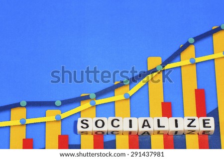 Business Term with Climbing Chart / Graph - Socialize
