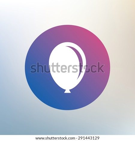 Balloon sign icon. Birthday air balloon symbol. Icon on blurred background. Vector