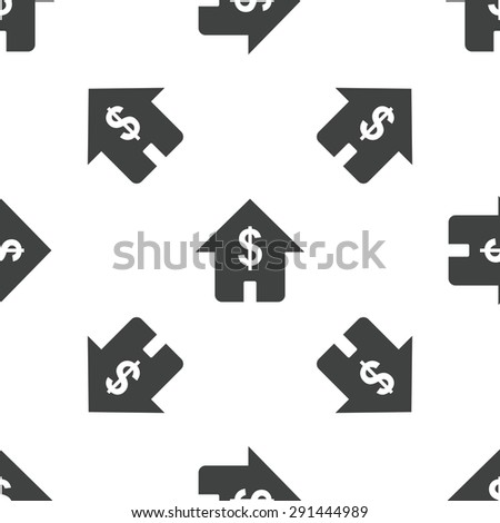 Image of house with dollar symbol, repeated on white background