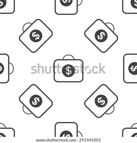 Image of briefcase with dollar symbol, repeated on white background