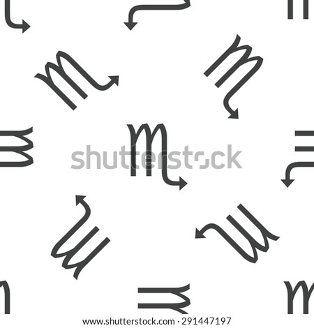 Image of scorpio zodiac symbol, repeated on white background
