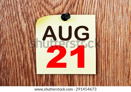 August 21 Calendar. Part of a set