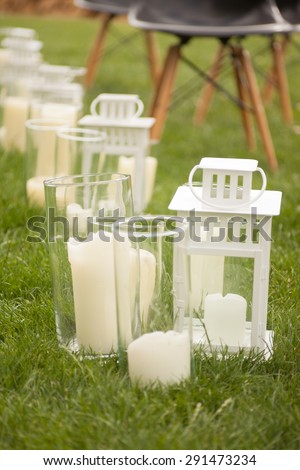 wedding decor on nature in summer day