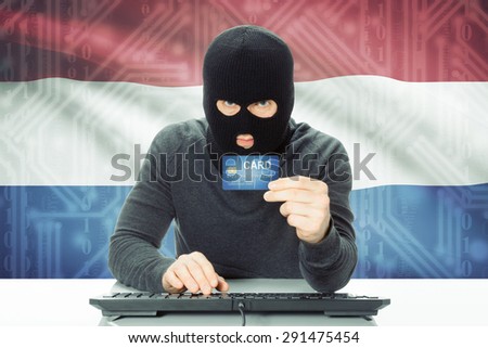 Cybercrime concept with flag on background - Netherlands