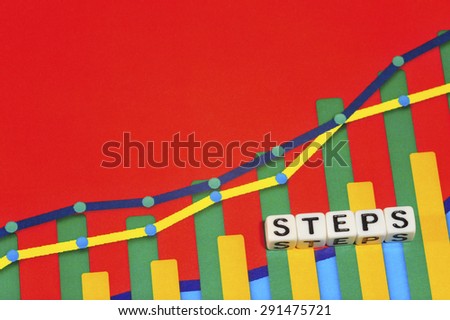 Business Term with Climbing Chart / Graph - Steps
