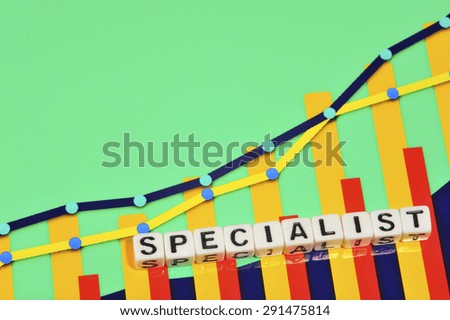 Business Term with Climbing Chart / Graph - Specialist