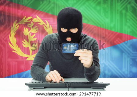 Cybercrime concept with flag on background - Eritrea