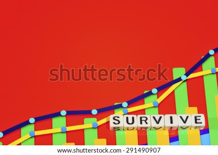 Business Term with Climbing Chart / Graph - Survive