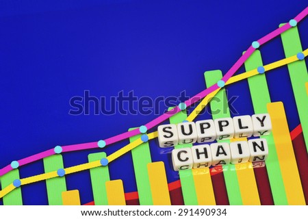 Business Term with Climbing Chart / Graph - Supply Chain